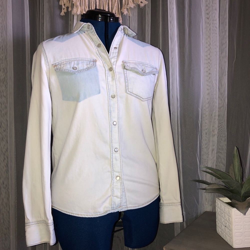Acid Wash Boyfriend Button Down